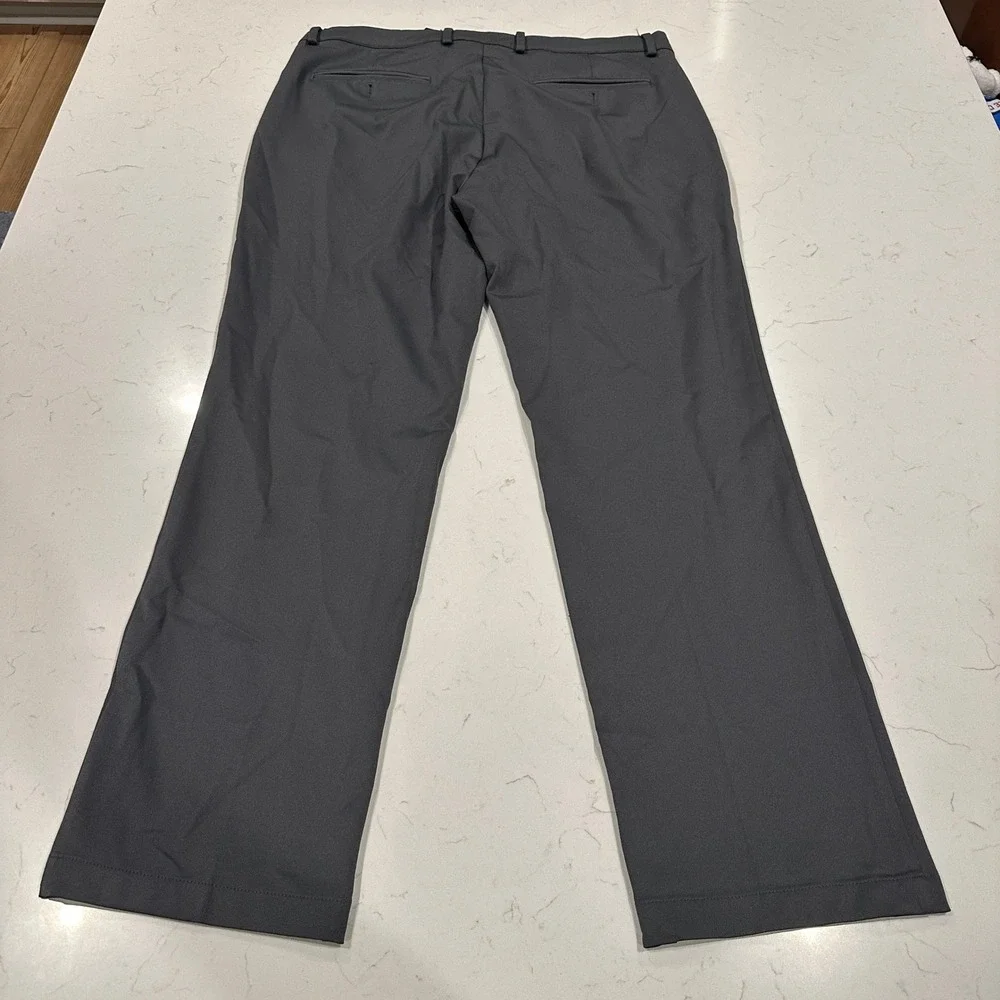 Greg Norman Mens Golf Pants 34x30 Charcoal Gray Performance Stretch Flat Front